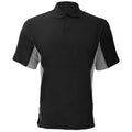 Schwarz-Grau-Weiß - Front - Gamegear Track Herren Piqué Polo-Shirt, Kurzarm, Einsätze in Kontrastfarbe