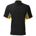 Schwarz-Sonnengelb-Weiß - Front - Gamegear Track Herren Piqué Polo-Shirt, Kurzarm, Einsätze in Kontrastfarbe