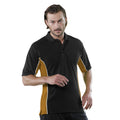Schwarz-Sonnengelb-Weiß - Back - Gamegear Track Herren Piqué Polo-Shirt, Kurzarm, Einsätze in Kontrastfarbe