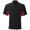 Schwarz-Rot-Weiß - Front - Gamegear Track Herren Piqué Polo-Shirt, Kurzarm, Einsätze in Kontrastfarbe