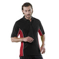 Schwarz-Rot-Weiß - Back - Gamegear Track Herren Piqué Polo-Shirt, Kurzarm, Einsätze in Kontrastfarbe