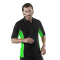 Schwarz-Limette-Weiß - Back - Gamegear Track Herren Piqué Polo-Shirt, Kurzarm, Einsätze in Kontrastfarbe