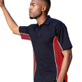 Schwarz-Rot-Weiß - Side - Gamegear Track Herren Piqué Polo-Shirt, Kurzarm, Einsätze in Kontrastfarbe