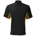 Schwarz-Gold-Weiß - Front - Gamegear Track Herren Piqué Polo-Shirt, Kurzarm, Einsätze in Kontrastfarbe