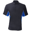 Marineblau-Hellblau-Weiß - Front - Gamegear Track Herren Piqué Polo-Shirt, Kurzarm, Einsätze in Kontrastfarbe