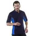 Marineblau-Hellblau-Weiß - Back - Gamegear Track Herren Piqué Polo-Shirt, Kurzarm, Einsätze in Kontrastfarbe