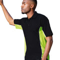 Schwarz-Limette-Weiß - Side - Gamegear Track Herren Piqué Polo-Shirt, Kurzarm, Einsätze in Kontrastfarbe