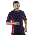 Marineblau-Rot-Weiß - Back - Gamegear Track Herren Piqué Polo-Shirt, Kurzarm, Einsätze in Kontrastfarbe
