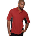 Rot-Schwarz-Weiß - Side - Gamegear Track Herren Piqué Polo-Shirt, Kurzarm, Einsätze in Kontrastfarbe