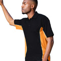 Schwarz-Orange-Weiß - Side - Gamegear Track Herren Piqué Polo-Shirt, Kurzarm, Einsätze in Kontrastfarbe