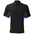 Schwarz-Königsblau-Weiß - Front - Gamegear Track Herren Piqué Polo-Shirt, Kurzarm, Einsätze in Kontrastfarbe