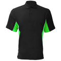 Schwarz-Limette-Weiß - Front - Gamegear Track Herren Piqué Polo-Shirt, Kurzarm, Einsätze in Kontrastfarbe