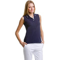 Marineblau-Weiß - Side - Gamergear® Damen Proactive Poloshirt, ärmellos