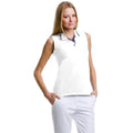 Weiß-Marineblau - Side - Gamergear® Damen Proactive Poloshirt, ärmellos