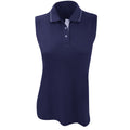 Marineblau-Weiß - Front - Gamergear® Damen Proactive Poloshirt, ärmellos