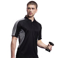 Schwarz-Grau - Back - Gamegear Cooltex Active Herren Polo-Shirt, Kurzarm