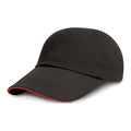 Schwarz-Rot - Front - Result Baseball Kappe mit niedrigem Profil (2 Stück-Packung)