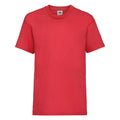 Rot - Front - Fruit of the Loom Kinder T-Shirt, kurzärmlig (2 Stück-Packung)