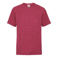Vintage Rot meliert - Front - Fruit of the Loom Kinder T-Shirt, kurzärmlig (2 Stück-Packung)