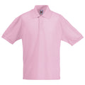 Hellpink - Front - Fruit of the Loom Kinder Polo Shirt, Kurzarm (2 Stück-Packung)