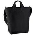 Schwarz - Front - BagBase Shopping-Tasche - Einkaufstasche mit Schulterriemen, 15 Liter (2 Stück-Packung)