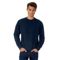 Marineblau - Back - B&C - Sweatshirt für Herren angesetzte Ärmel