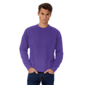 Kräftiges Violett - Back - B&C - Sweatshirt für Herren angesetzte Ärmel