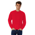 Rot - Back - B&C - Sweatshirt für Herren angesetzte Ärmel