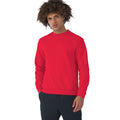 Rot meliert - Back - B&C - Sweatshirt für Herren angesetzte Ärmel