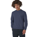 Marineblau meliert - Back - B&C - Sweatshirt für Herren angesetzte Ärmel