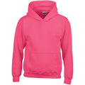 Dunkles Pink - Front - Gildan Kinder Sweatshirt mit Kapuze