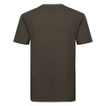 Olive - Back - Russell Herren Organik T-Shirt Kurzarm