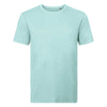 Aquablau - Front - Russell Herren Organik T-Shirt Kurzarm