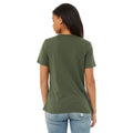 Militärgrün - Back - Bella + Canvas Damen T-Shirt Jersey Kurzarm