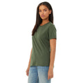 Militärgrün - Side - Bella + Canvas Damen T-Shirt Jersey Kurzarm