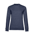 Marineblau meliert - Front - B&C Damen Sweatshirt mit angesetztem Ärmeln