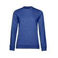 Königsblau meliert - Front - B&C Damen Sweatshirt mit angesetztem Ärmeln