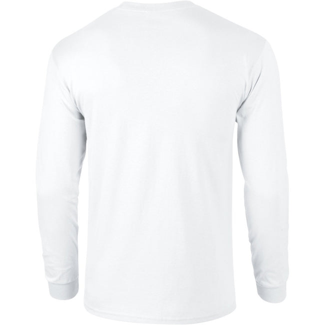 Weiß - Back - Gildan Ultra Herren T-Shirt mit Rundhalsausschnitt, langärmlig