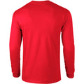 Rot - Back - Gildan Ultra Herren T-Shirt mit Rundhalsausschnitt, langärmlig
