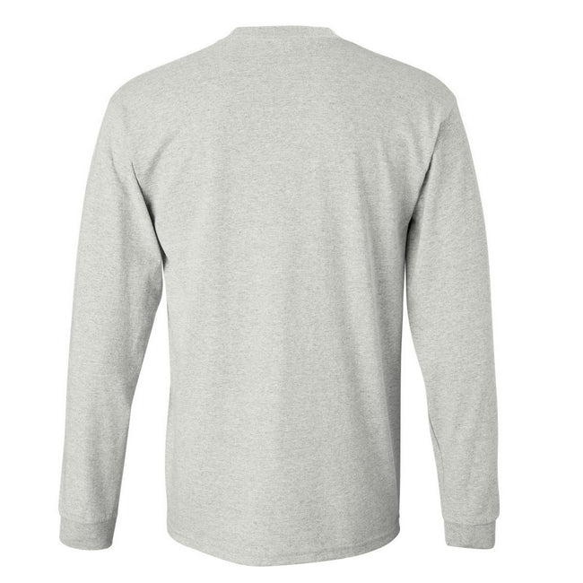 Aschgrau - Back - Gildan Ultra Herren T-Shirt mit Rundhalsausschnitt, langärmlig