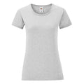 Grau meliert - Front - Fruit of the Loom Damen T-Shirt Iconic 150