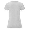 Grau meliert - Back - Fruit of the Loom Damen T-Shirt Iconic 150
