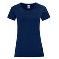 Marineblau - Front - Fruit of the Loom Damen T-Shirt Iconic 150