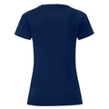 Marineblau - Back - Fruit of the Loom Damen T-Shirt Iconic 150