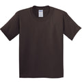 Dunkles Schokobraun - Front - Gildan Kinder T-Shirt mit Rundhalsausschnitt, kurzärmlig