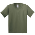 Militärgrün - Front - Gildan Kinder T-Shirt mit Rundhalsausschnitt, kurzärmlig