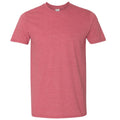 Kardinalrot meliert - Front - Gildan Soft-Style Herren T-Shirt, Kurzarm, Rundhalsausschnitt