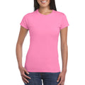 Rosa - Side - Gildan Damen Soft Style Kurzarm T-Shirt