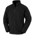 Schwarz - Front - Result Genuine Recycled - Fleece-Jacke für Herren