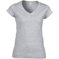 Grau - Front - Gildan Damen Kurzarm T-Shirt mit V-Ausschnitt